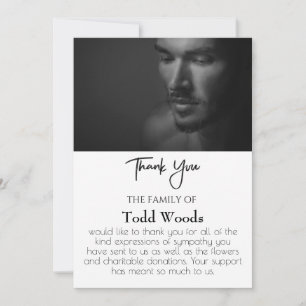 Simples Cartões de agradecimentos Funeral De Foto,