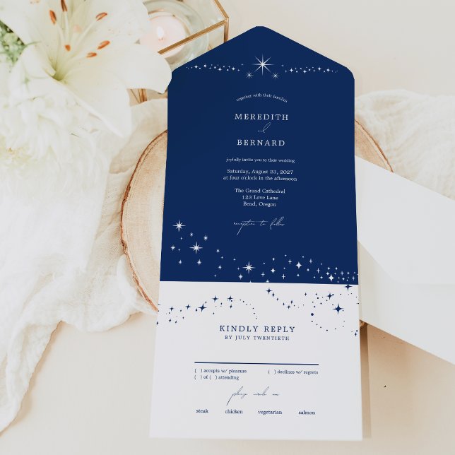 Simples Casamento Celestial Elegante Azul (Criador carregado)