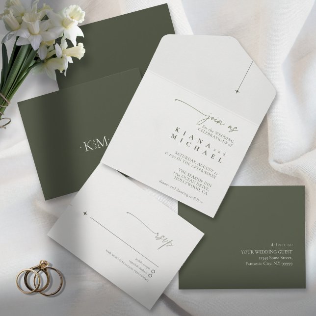 Simples Casamento Chic Moss/White ID1046 (Criador carregado)