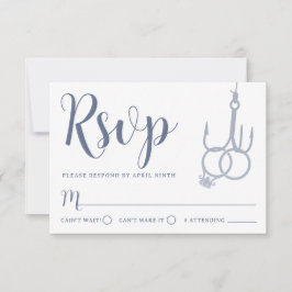 Simples Casamento de anzóis de pesca RSVP Cartões