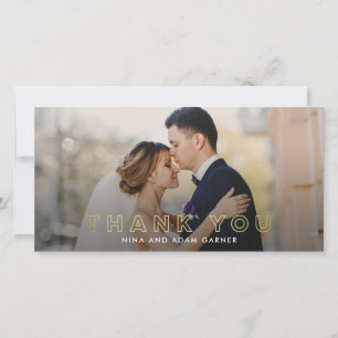 Simples Casamento de Contorno Obrigado Cartões com