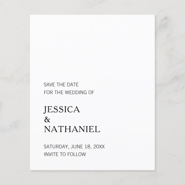 Simples Casamento De Orçamento Minimalista Salve A (Frente)