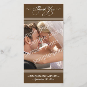Simples Casamento Obrigado Cartões de fotos (choco