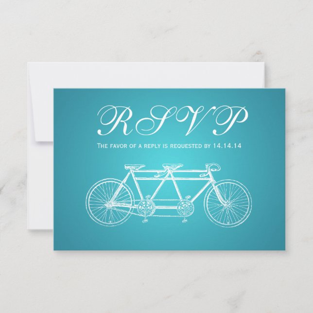 Simples Casamento RSVP Tandem Bike Turquoise (Frente)