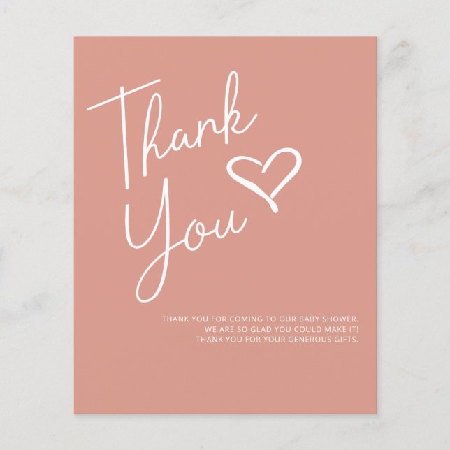 Simples Chá de fraldas Moderno Obrigado (Frente)