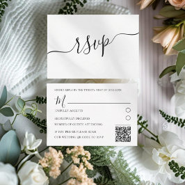 Simples Código QR Preto e Branco para RSVP de Casa