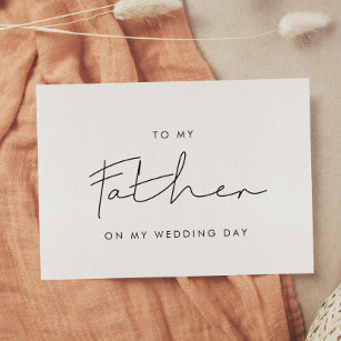 Simples com meu pai no meu cartão de dia de casame