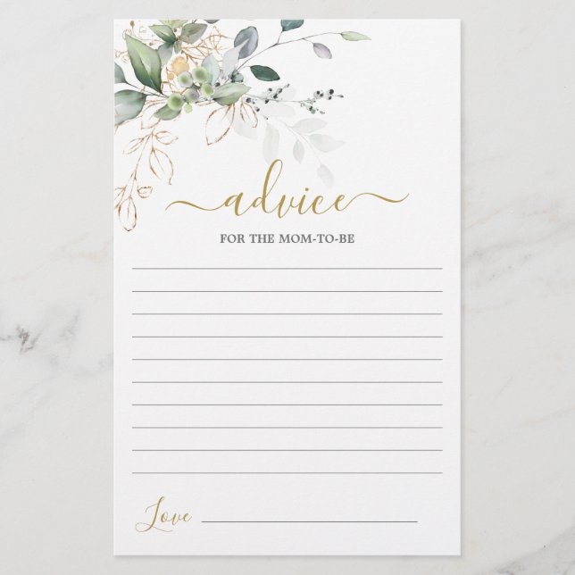 Simples conselho verde para a mãe ser entregue (Frente)