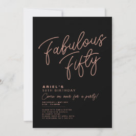 Simples Convite de Aniversário de Cinquenta Fabulo
