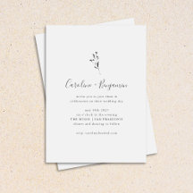 Simples Convite de Casamento Boho Preto e Branco B
