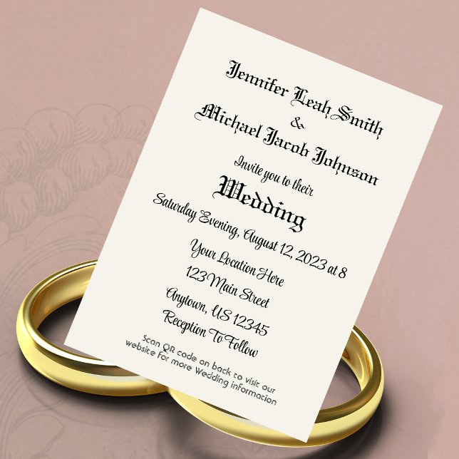 Simples Convite de Casamento Código QR Amigável (Criador carregado)