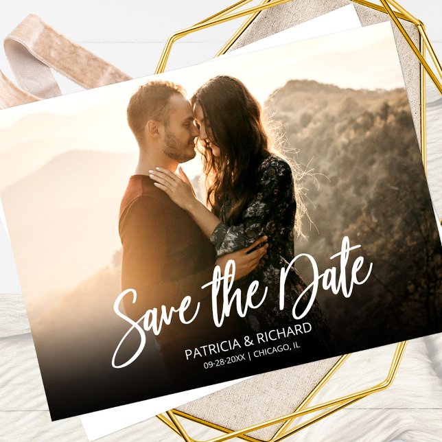 Simples Convite de Casamento com Foto em Script Mo (Criador carregado)