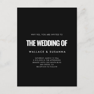 Simples convite de casamento minimalista