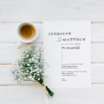 Simples convite de casamento minimalista e moderno<br><div class="desc">Convide convidados para o seu casamento com este simples convite de casamento personalizável tipográfico. Este convite de casamento é perfeito para qualquer estação. Para personalização mais avançada deste design, por exemplo, alteração do layout, da fonte ou do tamanho do texto, clique no botão "PERSONALIZAR" acima. Por favor, entre em contato...</div>