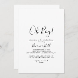 Simples Convite De Chá de fraldas De Menino Mínimo