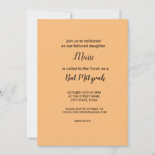 simples convite de rosa gold bat mitzvah