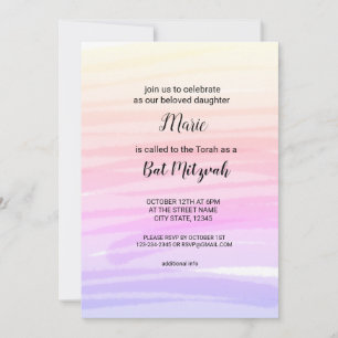 simples convite de rosa gold bat mitzvah
