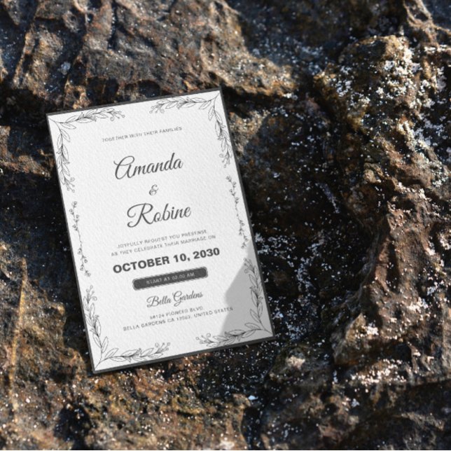 Simples Convite Floral Moderno Minimalista Para Ca (Criador carregado)