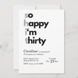 Simples convite para aniversário de 30 anos minima