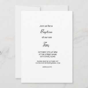 simples convite para batismo mínimo
