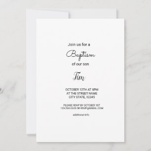 simples convite para batismo mínimo