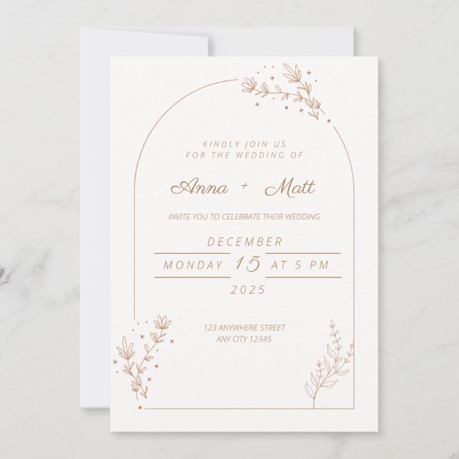 Simples convite para casamento (Frente)