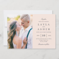 Simples convite para casamento de fotos unidas SUN