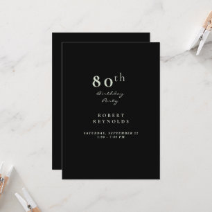 Simples Convite Preto para Festa de aniversário d