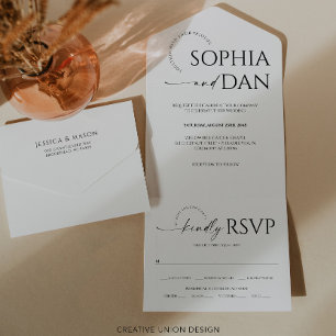 Simples Convite Triplo De Casamento