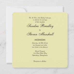Simples Convites De Casamento Amarelo Muito Claro