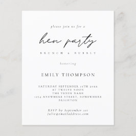 Simples de Orçamento Brunch do Partido Hen Convide