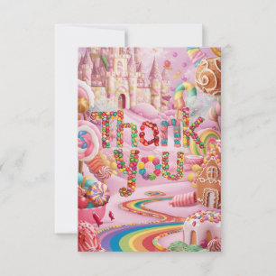 Simples Deseja cartões de agradecimentos Candyland