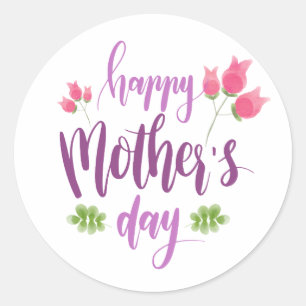 Simples Dia de as mães Feliz Floral Adesivo