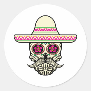 Simples Diâmetro de Muertos Crânio com etiqueta 
