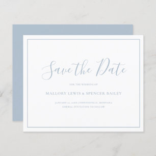 Simples Dusty Blue Budget Casamento Salve a Data
