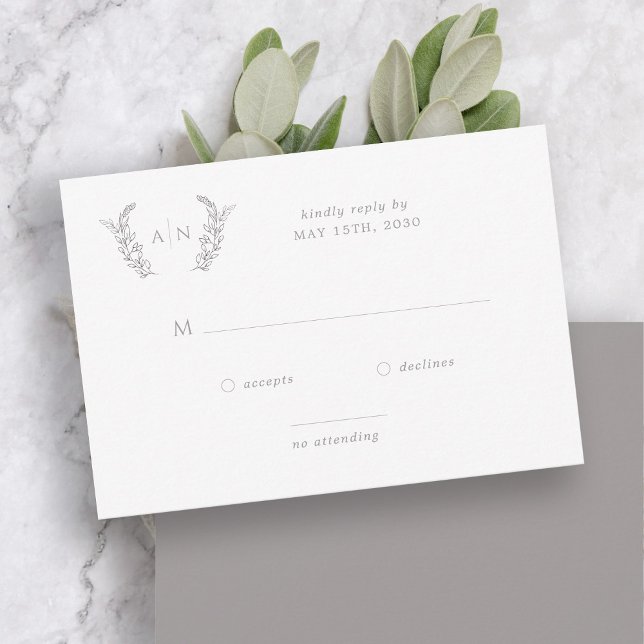 Simples e elegante casamento monográfico RSVP (Criador carregado)