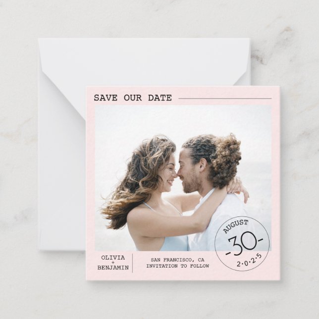 Simples e Elegante, Salve o Cartão com fotos de Da (Frente)