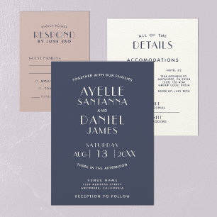 Simples e Limpo Convite De Casamento Ecru De Marin