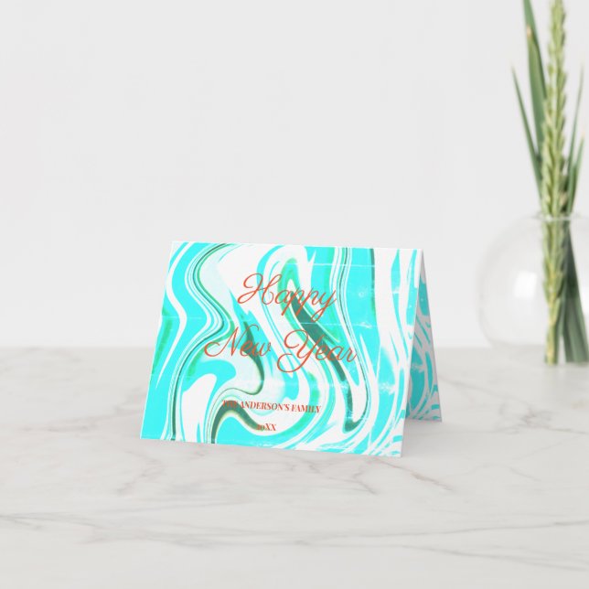 simples e mínimo adicione seu cartão de ano novo (Frente)