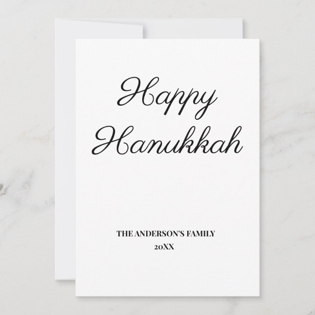 simples e mínimo adicione seus cartões hanukkah de (Frente)