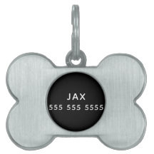 Simples e mínimo osso preto personalizado de cão p