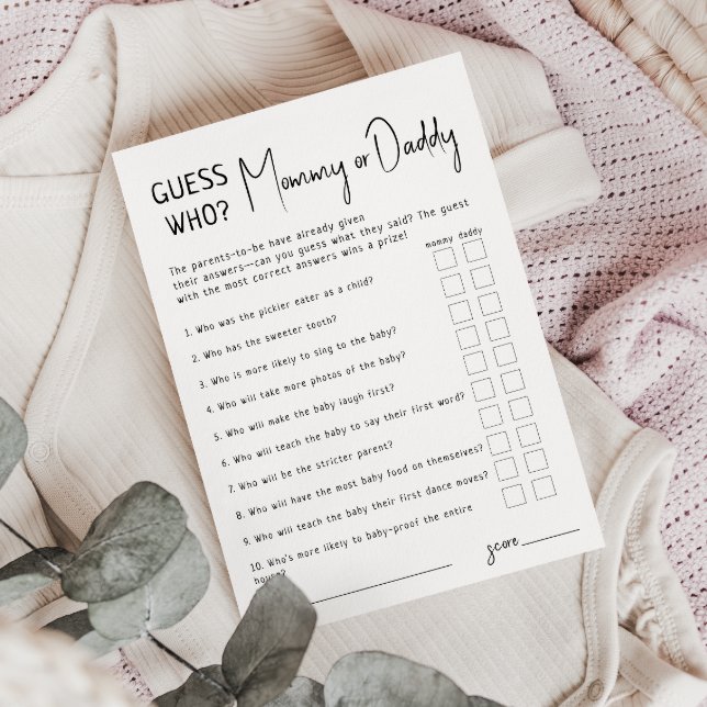 Simples E Moderno Adivinhem Quem Mamãe Ou Cartão D (Criador carregado)