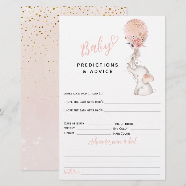 Simples Elefante e Jogo de Chá de fraldas para Rap (Frente/Verso)