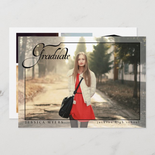 Simples Elegância, Anúncios de Foto de Graduação (Frente/Verso)