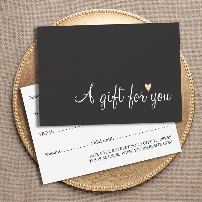 Simples Elegante Cinza Escura Dourada Beleza Cardí (Criador carregado)