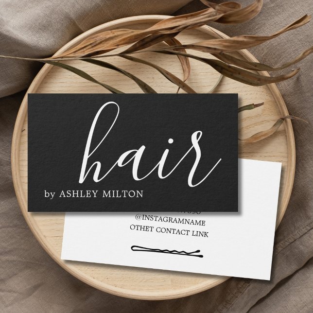 Simples Elegante Cinza Escuro WHite Cabeleireiro (Criador carregado)