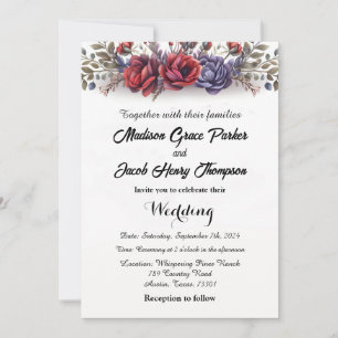 Simples, elegante, convite de casamento floral