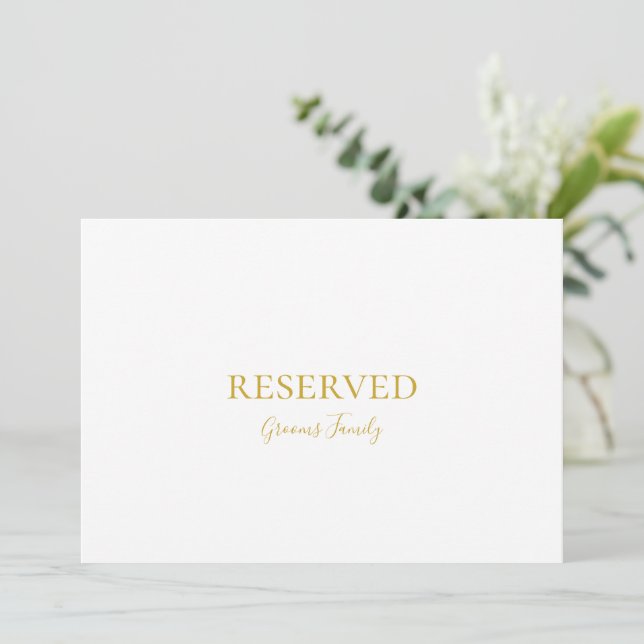 Simples Elegante Dourado Sinal Reservado (Em pé/Frente)