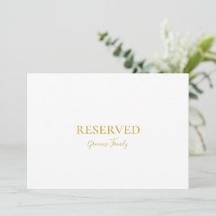 Simples Elegante Dourado Sinal Reservado