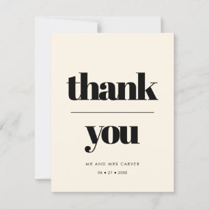 Simples, elegante e chic Casamento Creme Obrigado